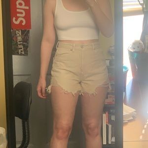 American Eagle Khaki Mom Shorts Size 2